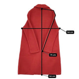 45R/45rpm フロートアルパカ縮絨ステンカラーコート 定価59000円 コート レッド レディース フォーティーファイブアールピーエム【中古】5-1116T∞