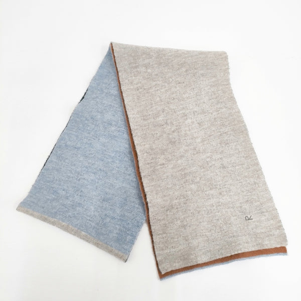 45R/45rpm バイカラー 無地 ストール マフラー グレー ミズイロ ブラウン グリーン レディース フォーティーファイブアールピーエム【中古】5-1014T◎