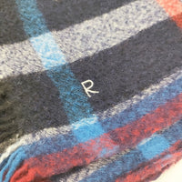 45R/45rpm ウールチェック マフラー ストール ネイビー レッド レディース フォーティーファイブアールピーエム【中古】5-0925T◎