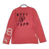 45R/45rpm US天竺のカレッジプリントシャツ 定価15400円 長袖Ｔシャツ カットソー ロンＴ レッド レディース フォーティーファイブアールピーエム【中古】5-0803M∞