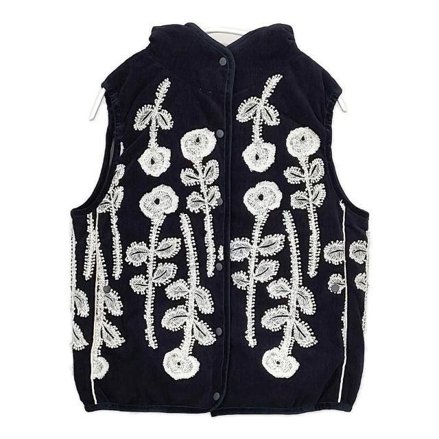 mina perhonen frost garden 刺繍 sa2246 ダウンベスト ネイビー