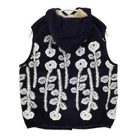 mina perhonen frost garden 刺繍 sa2246 ダウンベスト ネイビー