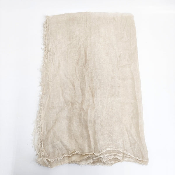 Faliero Sarti モダール シルク 金ラメ マフラー ストール ベージュ レディース ファリエロサルティ【中古】5-0918G◎