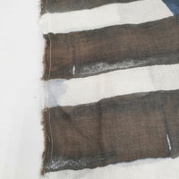 Faliero Sarti モダール ウール 大判 ストール ベージュ ネイビー レディース ファリエロサルティ【中古】5-0918G◎