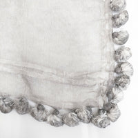 Faliero Sarti シルクコットン ボンボン ストール ライトグレー レディース ファリエロサルティ【中古】5-0918G◎