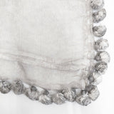 Faliero Sarti シルクコットン ボンボン ストール ライトグレー レディース ファリエロサルティ【中古】5-0918G◎