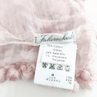 Faliero Sarti シルクコットン ボンボン ストール ピンク レディース ファリエロサルティ【中古】5-0918G◎