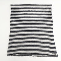 Faliero Sarti ウールシルク カシミヤ混 ボーダー マフラー ストール ホワイト ブラック レディース ファリエロサルティ【中古】5-0918G◎