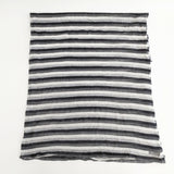 Faliero Sarti ウールシルク カシミヤ混 ボーダー マフラー ストール ホワイト ブラック レディース ファリエロサルティ【中古】5-0918G◎
