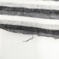Faliero Sarti ウールシルク カシミヤ混 ボーダー マフラー ストール ホワイト ブラック レディース ファリエロサルティ【中古】5-0918G◎