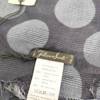 Faliero Sarti コットンモダールシルク ドット柄 ストール ネイビー レディース ファリエロサルティ【中古】5-0918G◎