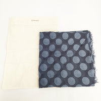 Faliero Sarti コットンモダールシルク ドット柄 ストール ネイビー レディース ファリエロサルティ【中古】5-0918G◎
