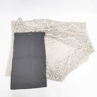 Faliero Sarti レース ポリエステルコットン ストール ベージュ グレー レディース ファリエロサルティ【中古】5-0918G◎
