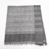 Faliero Sarti ウールシルク 大判 マフラー ストール グレー ブラック レディース ファリエロサルティ【中古】5-1014T◎