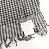 Faliero Sarti ウールシルク 大判 マフラー ストール グレー ブラック レディース ファリエロサルティ【中古】5-1014T◎