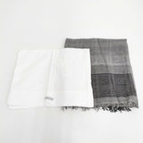 Faliero Sarti ウールシルク 大判 マフラー ストール グレー ブラック レディース ファリエロサルティ【中古】5-1014T◎