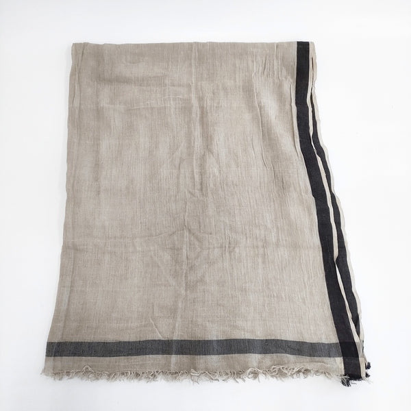 Faliero Sarti コットン ストール ベージュ ブラウン レディース ファリエロサルティ【中古】5-0918G◎
