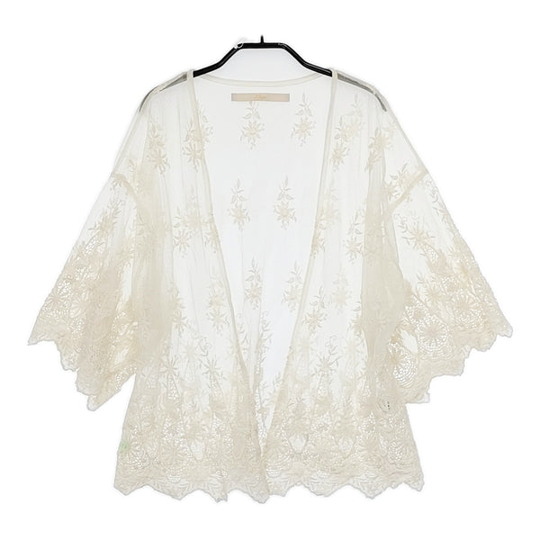Khaju レース シースルー チュール 321920004 カーディガン アイボリー レディース カージュ【中古】5-0707M△