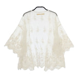 Khaju レース シースルー チュール 321920004 カーディガン アイボリー レディース カージュ【中古】5-0707M△