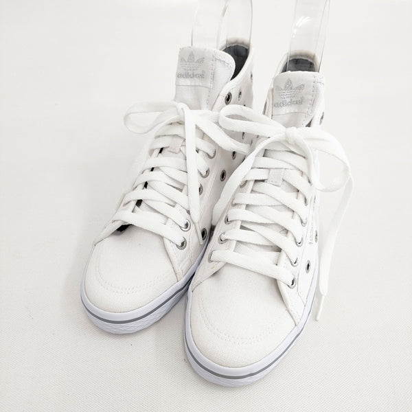 adidas 未使用品 HONEY MID EF W サイズ24.5cm スニーカー ホワイト レディース アディダス【中古】5-0908G◎