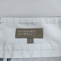 MARGARET HOWELL 578-9143011 HAIRLINE STRIPE COTTON サイズ1 パンツ ブルー ホワイト レディース マーガレットハウエル【中古】5-0707M△