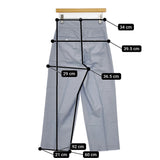 MARGARET HOWELL 578-9143011 HAIRLINE STRIPE COTTON サイズ1 パンツ ブルー ホワイト レディース マーガレットハウエル【中古】5-0707M△