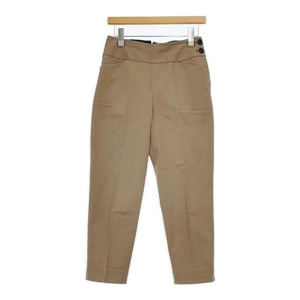 MARGARET HOWELL 578-8143003 SOFT COTTON DRILL センタープレススラックス コットン パンツ ベージュ レディース マーガレットハウエル【中古】5-0803G∞
