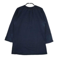 Pal'las Palace インディゴ プルオーバー ヘンリーネック 日本製 コットン 長袖Ｔシャツ カットソー ロンＴ ネイビー レディース パラスパレス【中古】5-0707M△