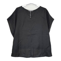 nest Robe ノースリーブ 01212-1186 つけ襟付き リネン セーラーカラー 定価19800円 ブラウス シャツ ブラック レディース ネストローブ【中古】5-0606S△