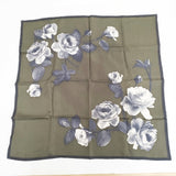 MARGARET HOWELL SILK TWILL SCARF 578-3278002 2023年 定価35200円 スカーフ カーキ ブラック レディース マーガレットハウエル【中古】5-0918G◎