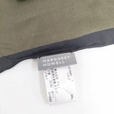 MARGARET HOWELL SILK TWILL SCARF 578-3278002 2023年 定価35200円 スカーフ カーキ ブラック レディース マーガレットハウエル【中古】5-0918G◎