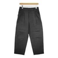 MARGARET HOWELL 578-2143010 LINEN TROUSER チェック柄 日本製 サイズ1 パンツ チャコールグレー レディース マーガレットハウエル【中古】5-0707M△