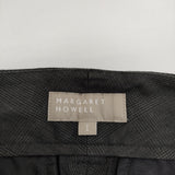 MARGARET HOWELL 578-2143010 LINEN TROUSER チェック柄 日本製 サイズ1 パンツ チャコールグレー レディース マーガレットハウエル【中古】5-0707M△