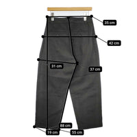 MARGARET HOWELL 578-2143010 LINEN TROUSER チェック柄 日本製 サイズ1 パンツ チャコールグレー レディース マーガレットハウエル【中古】5-0707M△