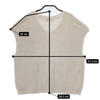 MARGARET HOWELL 578-8162003 TWISTED LINEN COTTON KNIT 定価26400円 ベスト ライトベージュ レディース マーガレットハウエル【中古】5-0707M△