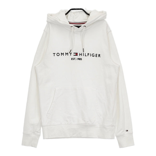 TOMMY HILFIGER エンブロイドロゴパーカー サイズS 定価17600円 スウェット パーカー ホワイト レディース トミーヒルフィガー【中古】5-0514M♪