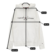 TOMMY HILFIGER エンブロイドロゴパーカー サイズS 定価17600円 スウェット パーカー ホワイト レディース トミーヒルフィガー【中古】5-0514M♪