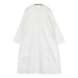 中川政七商店 バンドカラー コットンプリーツ プルオーバー ワンピース オフホワイト レディース 中川政七商店【中古】5-0714M∞