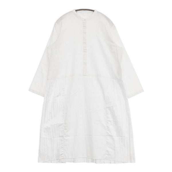 中川政七商店 バンドカラー コットンプリーツ プルオーバー ワンピース オフホワイト レディース 中川政七商店【中古】5-0714M∞