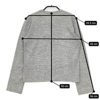 robe de chambre COMME des GARCONS ウール 刺繍 長袖Ｔシャツ カットソー ロンＴ AD2000 グレー レディース ローブドシャンブル コムデギャルソン【中古】5-0921T∞