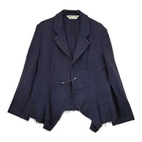 COMME des GARCONS COMME des GARCONS イタリア製 ウールカットオフ ジャケット ネイビー レディース コムデギャルソン/コムコム【中古】5-0921T∞