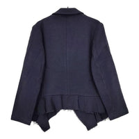 COMME des GARCONS COMME des GARCONS イタリア製 ウールカットオフ ジャケット ネイビー レディース コムデギャルソン/コムコム【中古】5-0921T∞