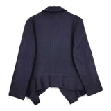 COMME des GARCONS COMME des GARCONS イタリア製 ウールカットオフ ジャケット ネイビー レディース コムデギャルソン/コムコム【中古】5-0921T∞
