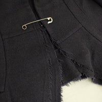 COMME des GARCONS COMME des GARCONS イタリア製 ウールカットオフ ジャケット ネイビー レディース コムデギャルソン/コムコム【中古】5-0921T∞