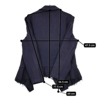 COMME des GARCONS COMME des GARCONS イタリア製 ウールカットオフ ジャケット ネイビー レディース コムデギャルソン/コムコム【中古】5-0921T∞