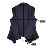 COMME des GARCONS COMME des GARCONS イタリア製 ウールカットオフ ジャケット ネイビー レディース コムデギャルソン/コムコム【中古】5-0921T∞