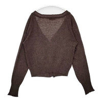 ZUCCa ウールリネン カーディガン ブラウン レディース ズッカ【中古】5-0921T∞