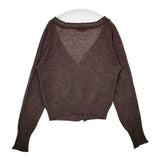 ZUCCa ウールリネン カーディガン ブラウン レディース ズッカ【中古】5-0921T∞