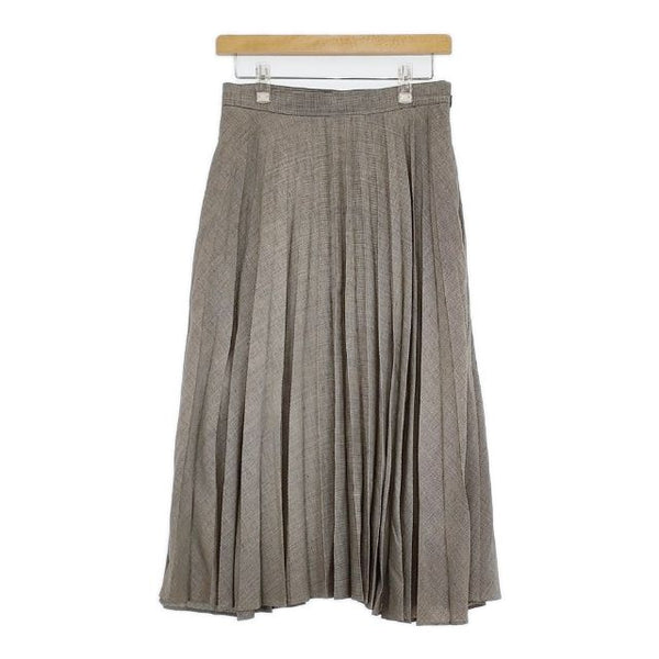 MARGARET HOWELL 578-8132003 プリーツ PUPPYTOOTH WOOL BLEND スカート ブラック ホワイト レディース マーガレットハウエル【中古】5-0714M∞