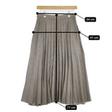 MARGARET HOWELL 578-8132003 プリーツ PUPPYTOOTH WOOL BLEND スカート ブラック ホワイト レディース マーガレットハウエル【中古】5-0714M∞